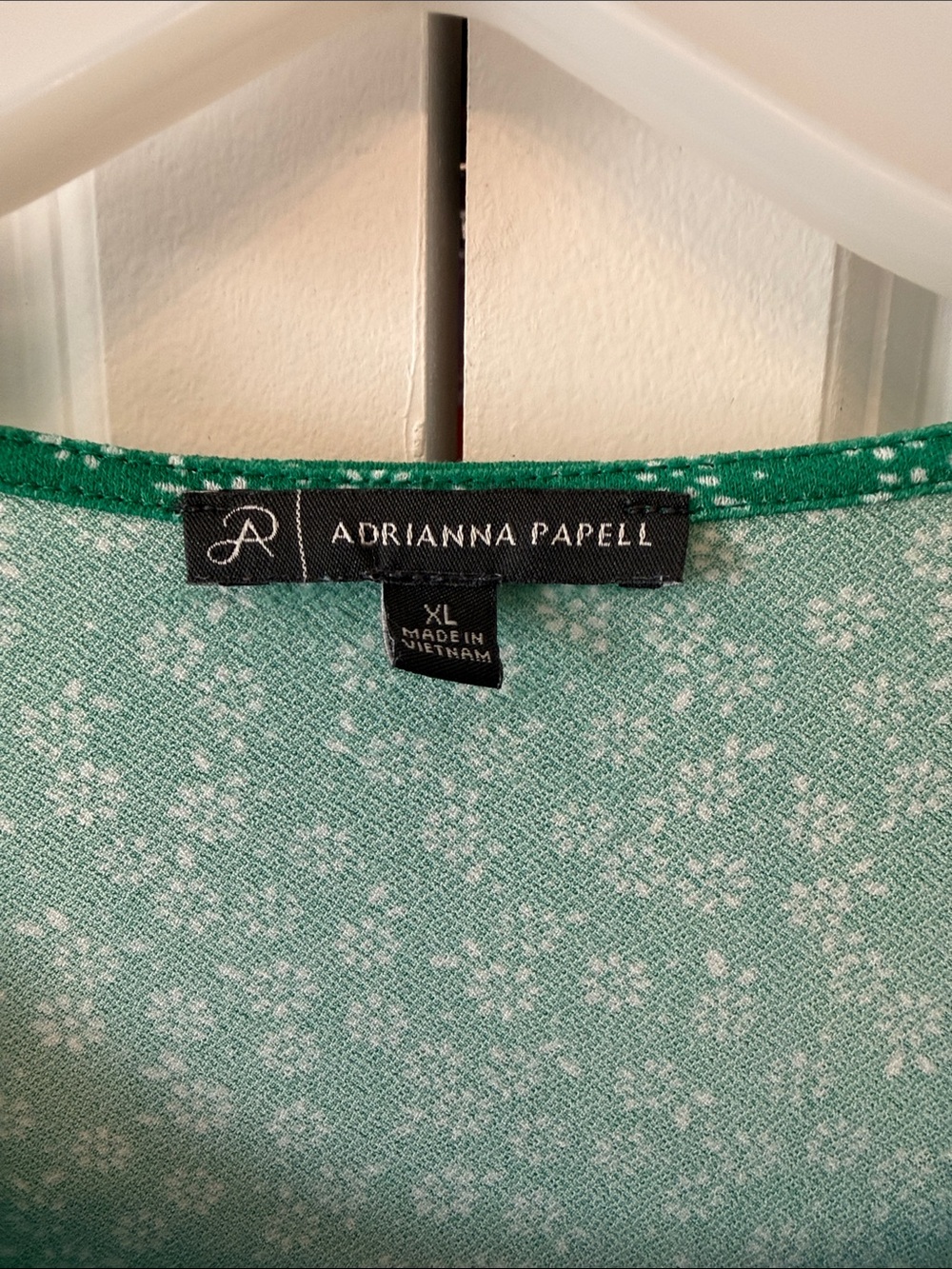 Adrianna Papell Green Floral Tie-Front Ruffle Sleeve Blouse - Picture 2 of 3